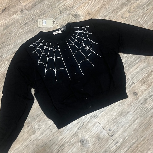 Elegant Black Spider Web Cardigan - Picture 1 of 2